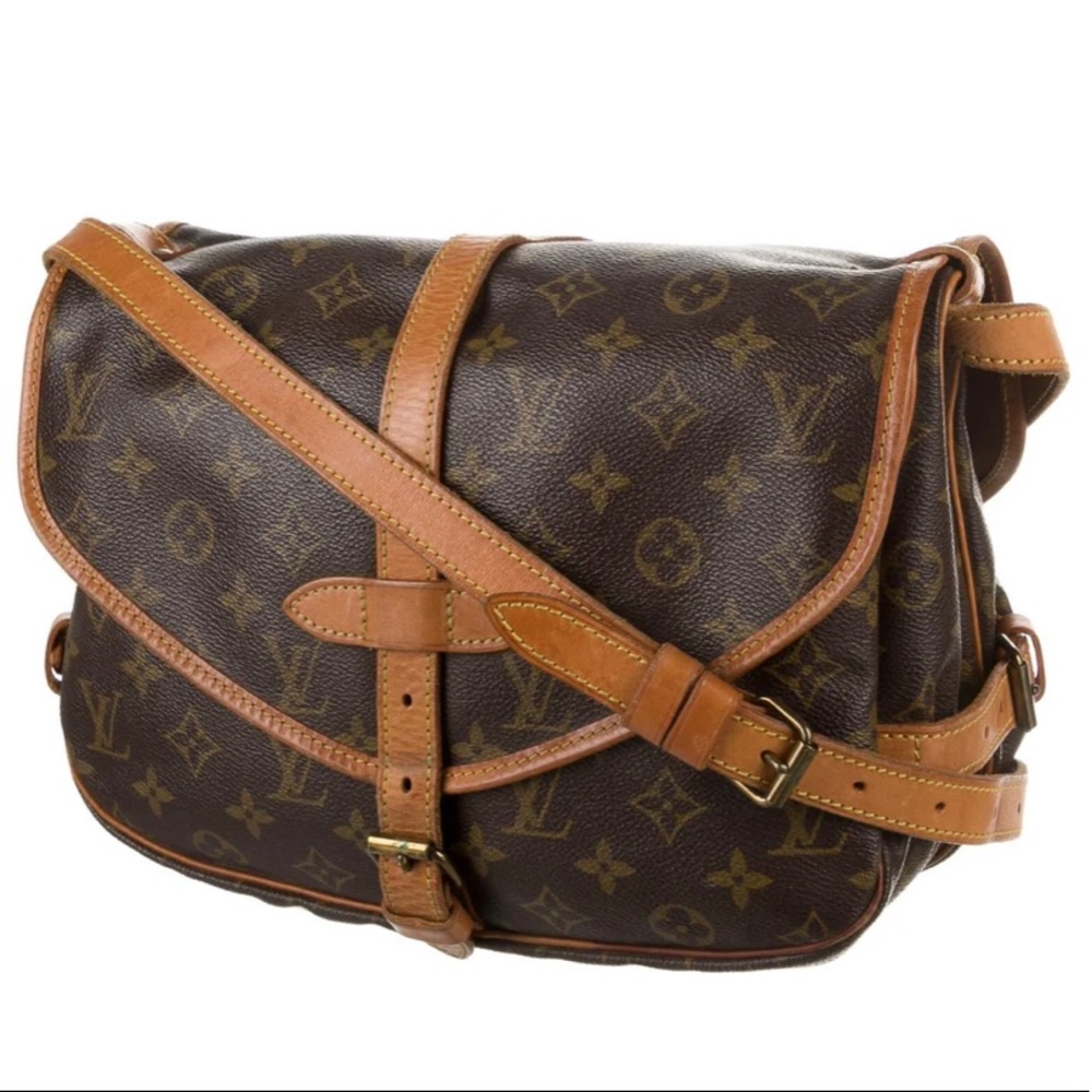 Authentic LOUIS VUITTON Monogram Saumur 30 Excellent Condition